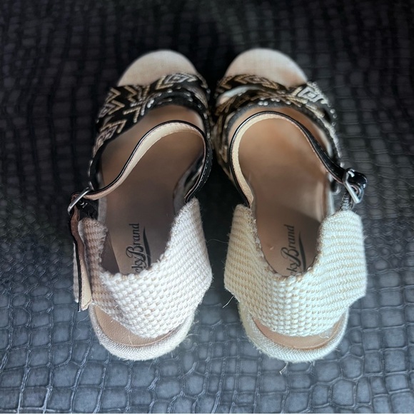 LUCKY BRAND MAHIMA PLATFORM SANDALS Color: Beige- Black Size: 7 New Summer shoe - Picture 6 of 10
